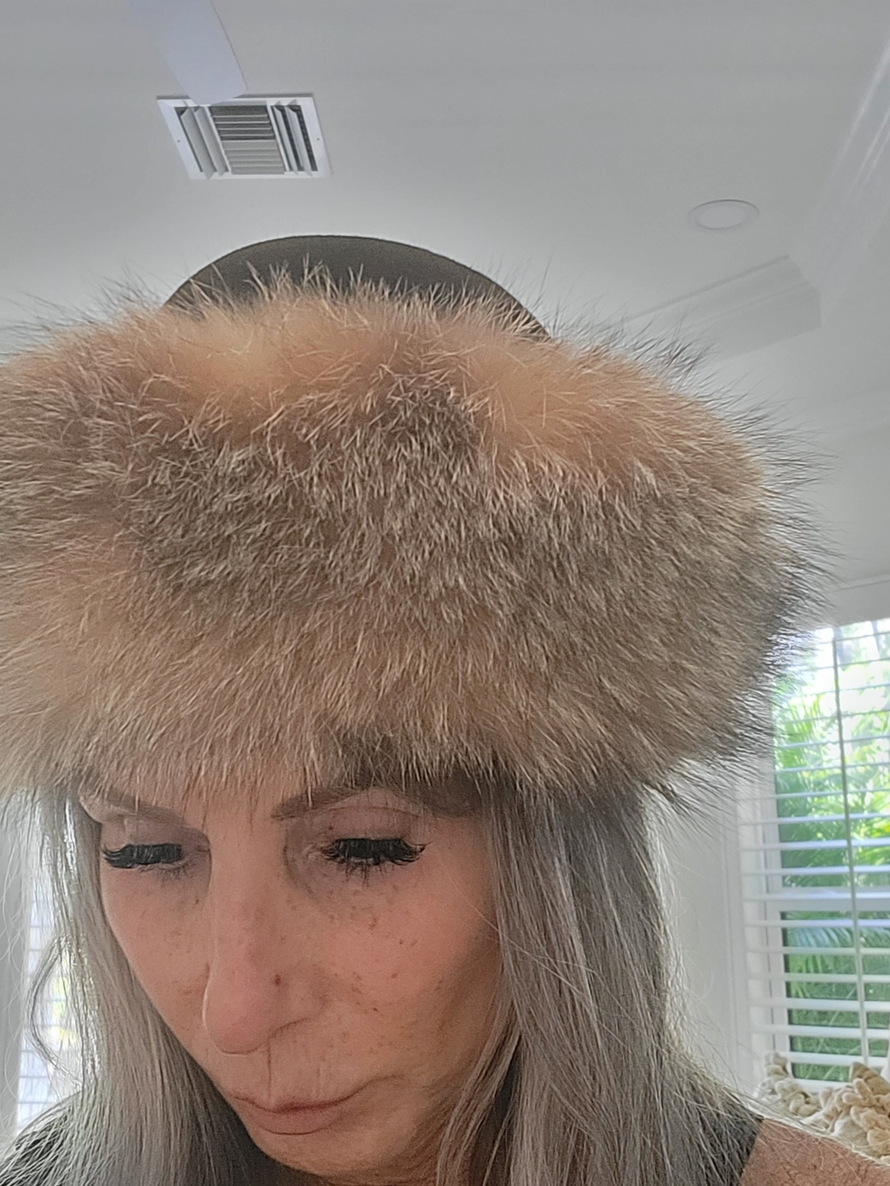 Genuine Raccoon Trimmed Fur Hat
